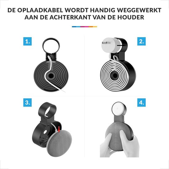 YONO Houder geschikt voor Google Nest Mini – Wall Mount – Zwart