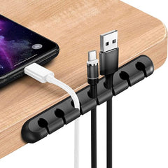 YONO Kabel Organiser Zelfklevend - Set van 3 - Kabelhouder - Kabel Management - Kabelclip Bureau - Tafel - Zwart