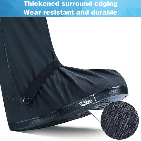 YONO Overschoenen Waterdicht met Ritssluiting - Regenschoenen Fiets - Schoenovertrekken Herbruikbaar - Schoenhoesjes - Maat 38-39