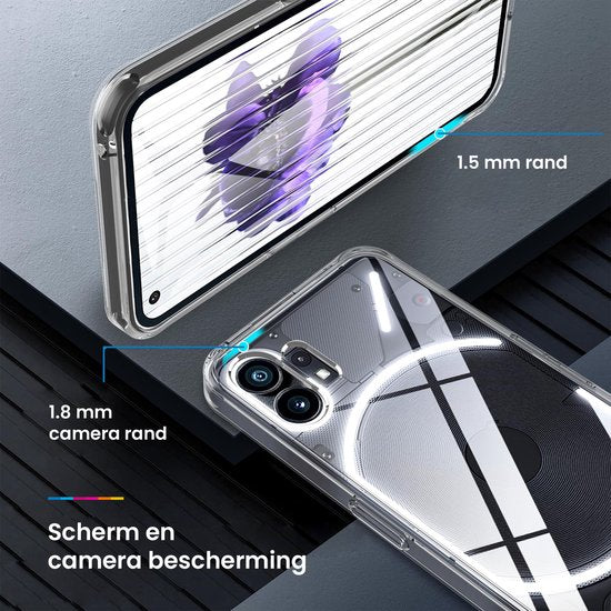 YONO Hoesje geschikt voor Nothing Phone 2 - Case met Screen Protector - Transparant