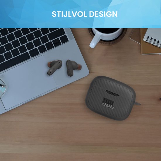 YONO Soft Case geschikt voor JBL Tune 230 NC TWS / T230NC - Hoesje met Clip - Zwart