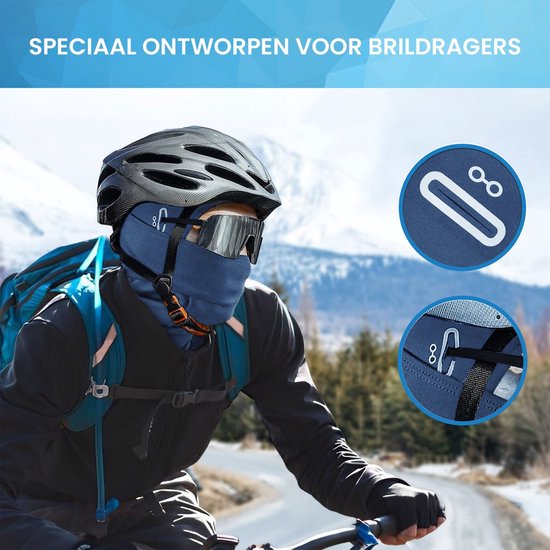 YONO Bivakmuts Sport - Balaclava Fleece - Ski Mask - Helm Muts - Motor - Fiets - Winter - Donkerblauw