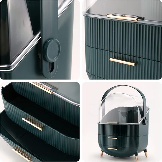 YONO Make Up Organizer Ladekast - Opbergdoos voor Skincare en Sieraden - XL - Donkergroen
