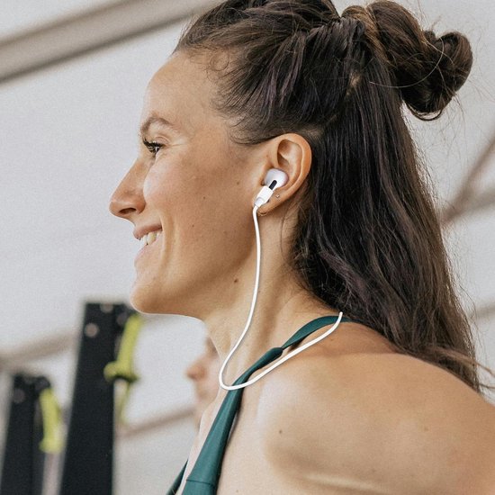 YONO Magnetische Band geschikt voor Apple Airpods - 4 3 2 1 - Pro - Siliconen Koord voor Oordopjes Draadloos - Anti Lost Strap - 80cm - Wit