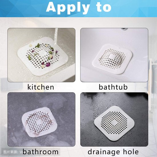 YONO Siliconen Gootsteen Zeef - Afvoerzeef 14cm - Badkamer - Douche - Keuken - Wit