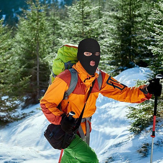 YONO Bivakmuts 3 Gaten - Balaclava Driegaats Muts - Ski Mask - Heren - Dames - Zwart