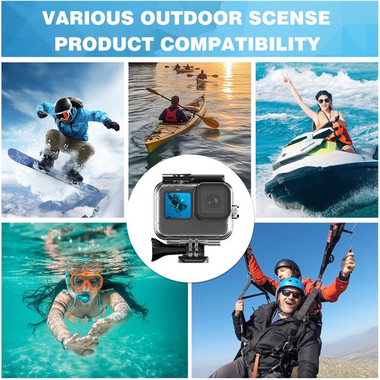 YONO Waterdichte Behuizing geschikt voor GoPro Hero 13 - Dive Case met Buckle - Transparant