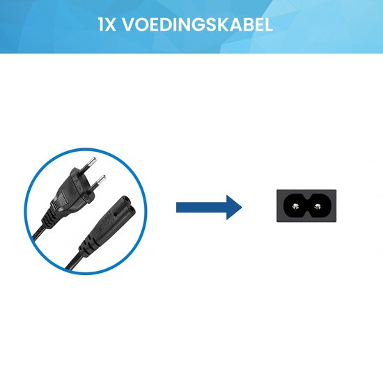 YONO Voedingskabel geschikt voor JBL Partybox 100/110/200/300/310/710/1000 - Netsnoer 1.80 M - Zwart