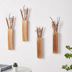 YONO Wandvaas Binnen - 4 Stuks - Hout - Muurvaas - Wandpot - Bloempot Muur