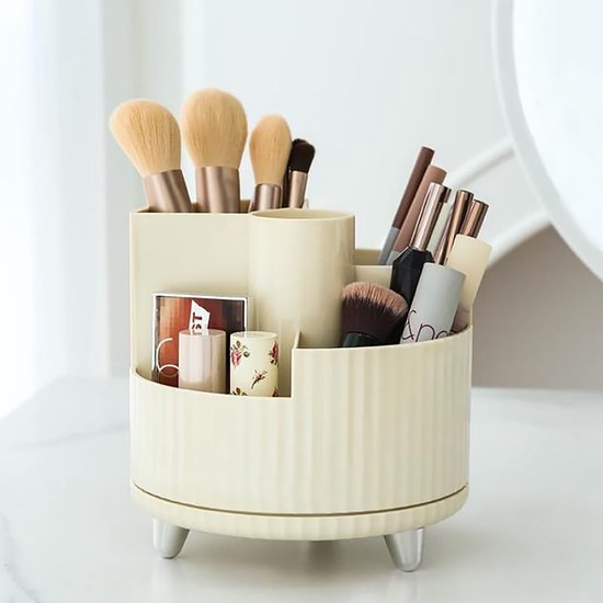 YONO Make Up Organizer - Organizer Skincare - Parfum - Houder - Draaibaar - Staand - Ivory