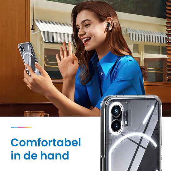 YONO Hoesje geschikt voor Nothing Phone 2 - Case met Screen Protector - Transparant