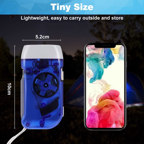 YONO Led Knijpkat Set - met Dynamo Oplaadbaar - Opwindbare Zaklampen - Handmatig Zonder Batterij Opwindbaar - 8 Stuks