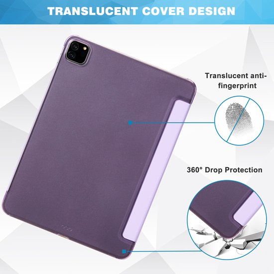 YONO Hoes geschikt voor iPad Air 2024 - 11 Inch - iPad Pro 2022 - 2021 - Case Cover - Tablet Hoesje - Lila