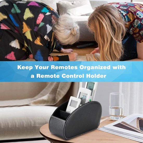 YONO Afstandsbediening Houder - Afstandsbediening Organiser - Kunstleer - Universeel - Zwart