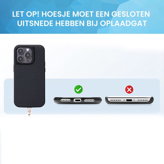 YONO Telefoonkoord Universeel - Telefoonketting Verstelbaar - Gsm Koord - Phone Cord - Nylon - Champagne