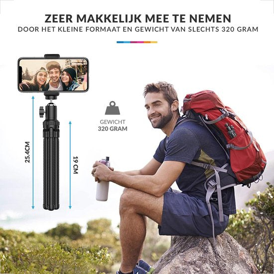 YONO Tripod Smartphone Statief met Afstandsbediening - Driepoot Standaard geschikt voor GoPro en Camera - Universeel - Flexibel