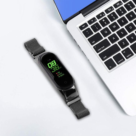 YONO Milanees Bandje geschikt voor Xiaomi Mi Band 4 – Zwart