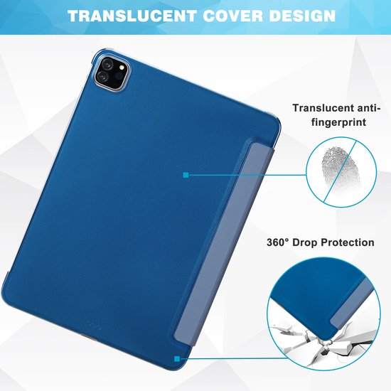 YONO Hoes geschikt voor iPad Air 2024 - 11 Inch - iPad Pro 2022 - 2021 - Case Cover - Tablet Hoesje - Donkerblauw