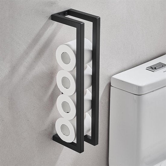 YONO Reserverolhouder Hangend - Toiletrolhouder - WC Rolhouder - Rollenhouder - Zwart
