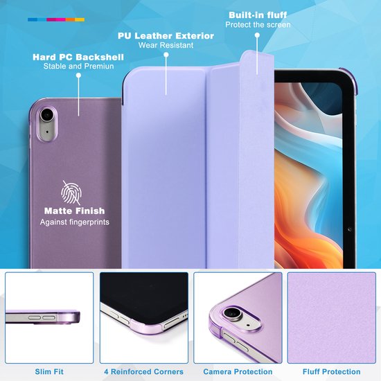 YONO Hoes geschikt voor iPad 10e Generatie - 2022 - 10.9 inch - Case Cover - Tablet Hoesje - Lila