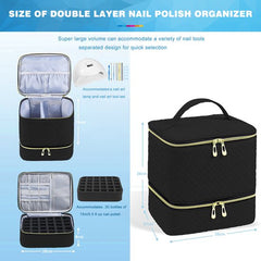 YONO Nagellak Koffer met Organizer - Nagelkoffer - Tas - Opbergen - Zwart