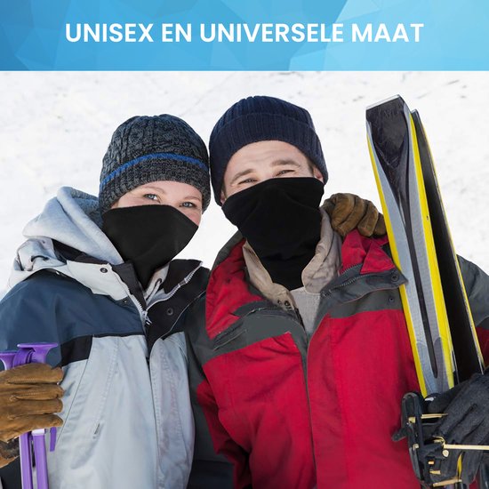 YONO Nekwarmer - Colsjaal Fleece - Heren en Dames - One Size - Zwart