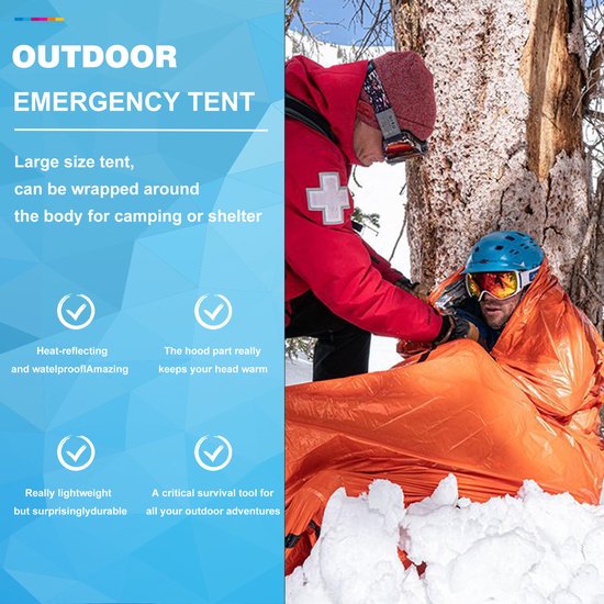 YONO Noodtent - Survival Tent - Outdoor Accessoires Noodpakket - Oranje