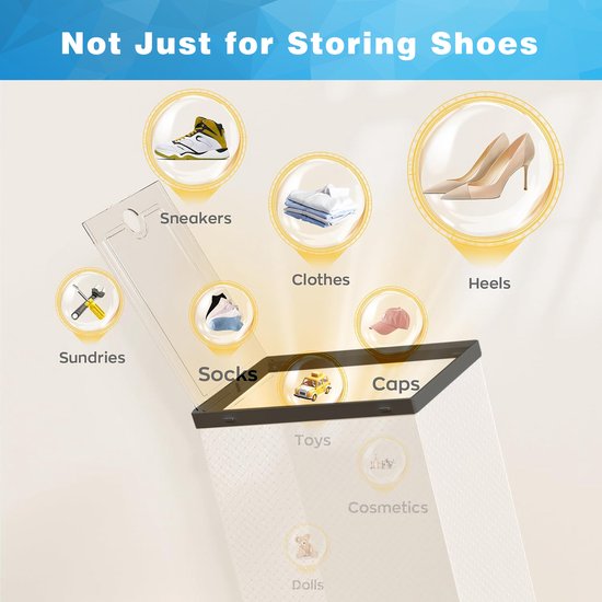 YONO Sneakerbox - Schoenenbox - Schoenen Opbergsysteem - Schoenenrek Organizer - Transparant - Zwart - 1 Box