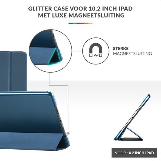 YONO Hoes geschikt voor iPad 9 10.2 inch - 9e Generatie - 8e - 7e - 2021 - 2020 - 2019 - Case Cover - Tablet Hoesje - Donkerblauw
