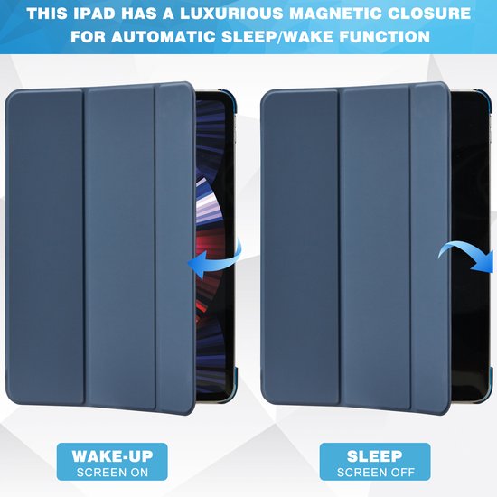 YONO Hoes geschikt voor iPad Air 2024 - 11 Inch - iPad Pro 2022 - 2021 - Case Cover - Tablet Hoesje - Donkerblauw