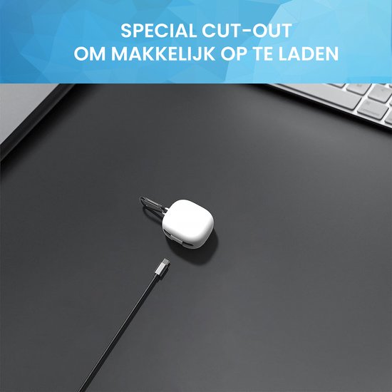 YONO Soft Case geschikt voor JBL Wave 300TWS - Hoesje met Clip - Wit