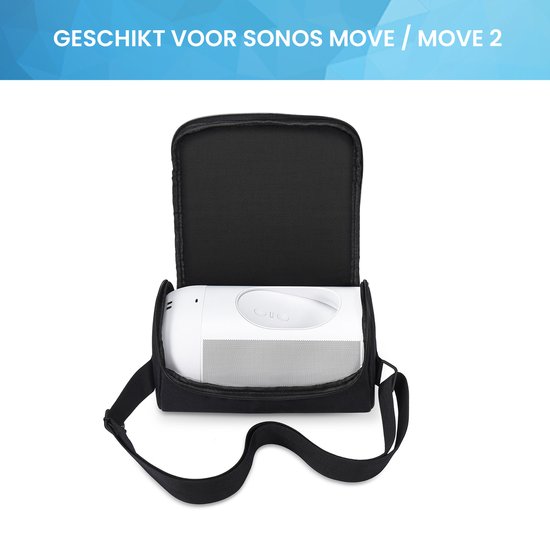 YONO Case geschikt voor Sonos Move / Move 2 - Bescherm Hoes met Draagriem - Zwart
