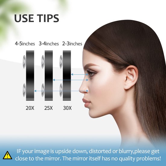 YONO Vergrootspiegel met Zuignap - Mini Make Up Spiegel - 30x Vergroting - Reisspiegel - Pincet Epileer - Zwart