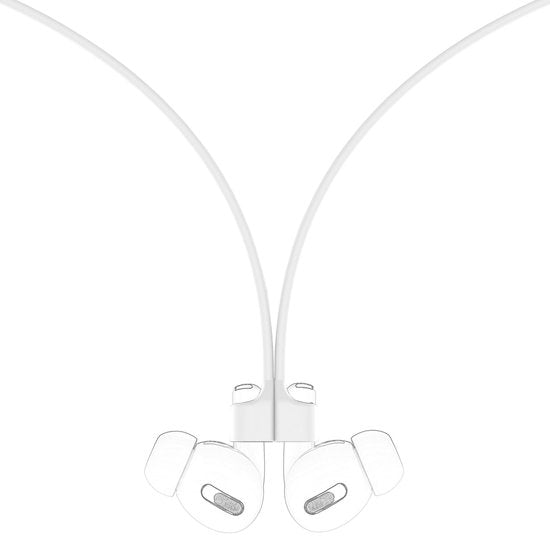 YONO Magnetische Band geschikt voor Apple Airpods - 4 3 2 1 - Pro - Siliconen Koord voor Oordopjes Draadloos - Anti Lost Strap - 80cm - Wit