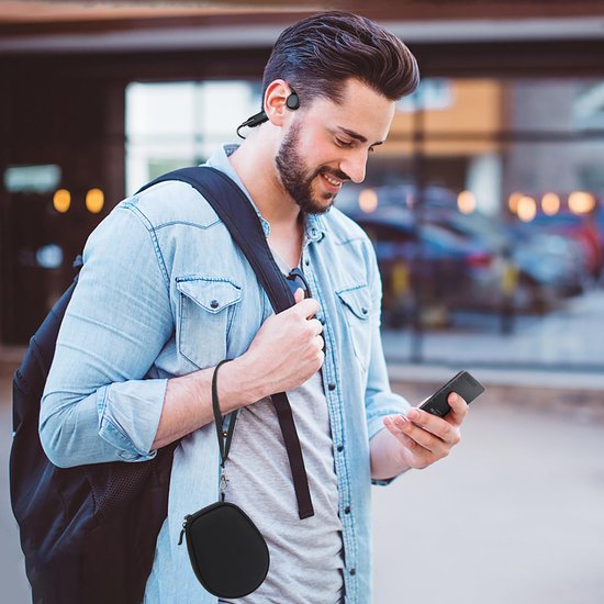 YONO Beschermhoes geschikt voor Shokz OpenRun - Pro - 2 - Mini - OpenMove - AfterShokz Aeropex - Trekz - Titanium - Air - Hard Case - Hoesje - Zwart