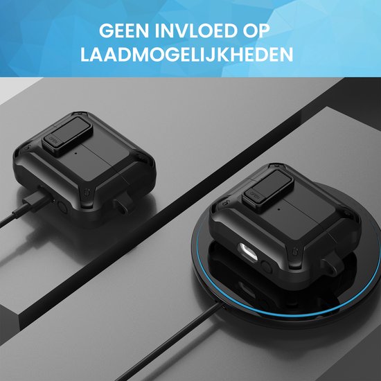 YONO Armor Hard Case geschikt voor Samsung Galaxy Buds 3 - 3 Pro - Hoesje met Lock - Zwart