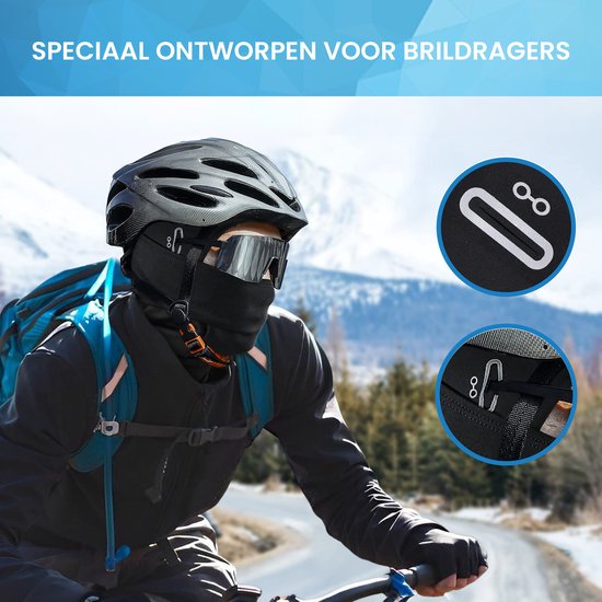 YONO Bivakmuts Sport - Balaclava Fleece - Ski Mask - Helm Muts - Motor - Fiets - Winter - Zwart