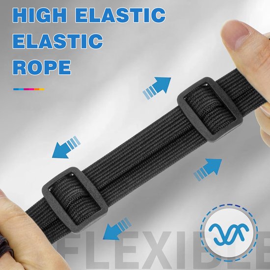 YONO Snelbinder Fiets met Haak - Bagagebinder Universeel - Spin Binder - Spanelastiek - Zwart