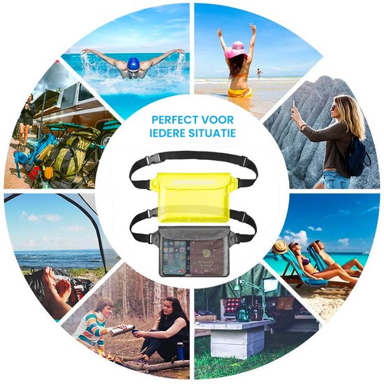 YONO Heuptasje Waterdicht - Fanny Pack Doorzichtig - Waterdichte Heuptas - Vakantie - Reizen - Festival - Dames en Heren - Donkergrijs