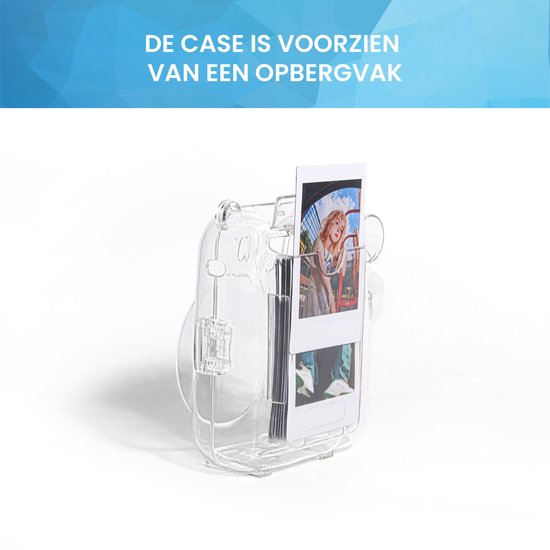 YONO Case geschikt voor Fujifilm Instax Mini 12 – Hoesje met Draagriem – Transparant
