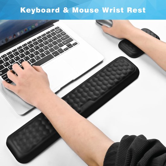 YONO Polssteun Toetsenbord en Muis - Ergonomisch - Computer - Laptop - Anti Slip - Ondersteuning - Zwart