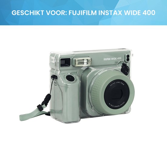 YONO Case geschikt voor Fujifilm Instax Wide 400 - Bescherm Hoes met Draagriem - Transparant