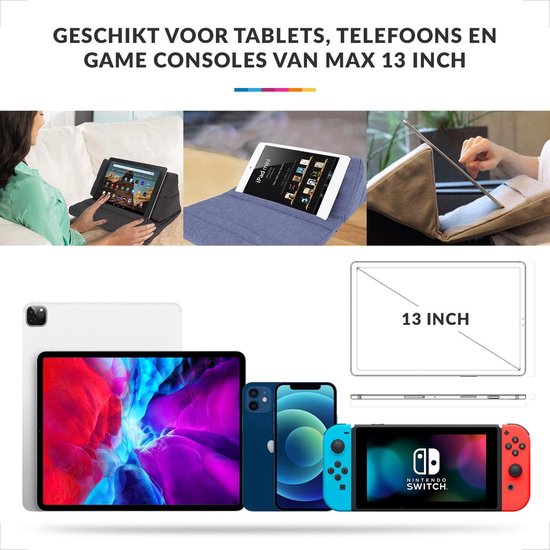 YONO Luxe Tablet Kussen - Houder Standaard Universeel geschikt voor iPad/Smartphone – Leeskussen – Boekstandaard – Zwart