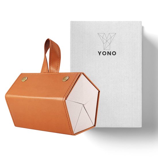 YONO Brillenkoker Hard Case voor Onderweg - Brillendoos Opbergbox tot 5 Brillen - Etui Opbergsysteem - Bruin