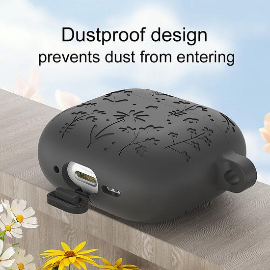 YONO Hoesje geschikt voor Airpods 4 - Case - Special Siliconen - Zwart