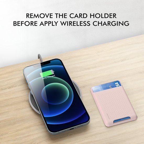 YONO Kaarthouder Siliconen geschikt voor Apple iPhone 14 / 13 / 12 - Magnetische Pasjeshouder Mag-safe - Slim Wallet - Roze