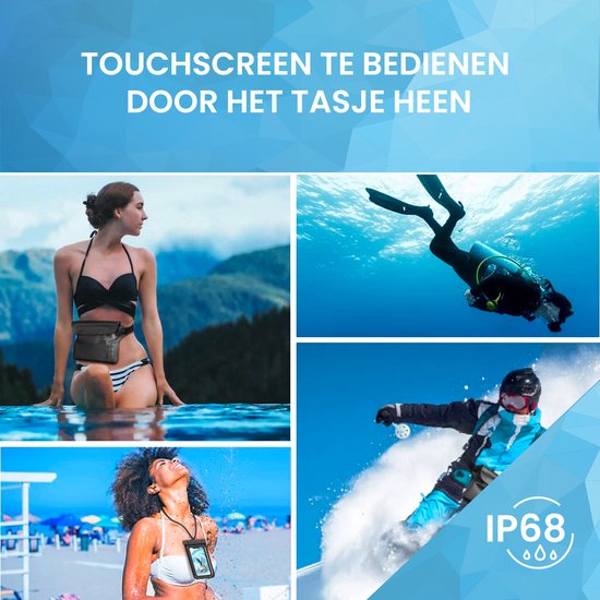 YONO Heuptasje Waterdicht - Fanny Pack - Waterdichte Heuptas - Vakantie - Reizen - Festival - Dames en Heren - Zwart