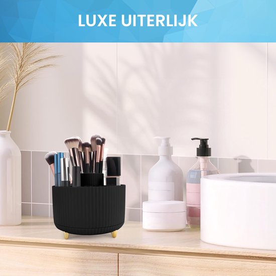 YONO Make Up Organizer - 360º Draaibaar M - Skincare Organizer - Parfum Houder - Zwart