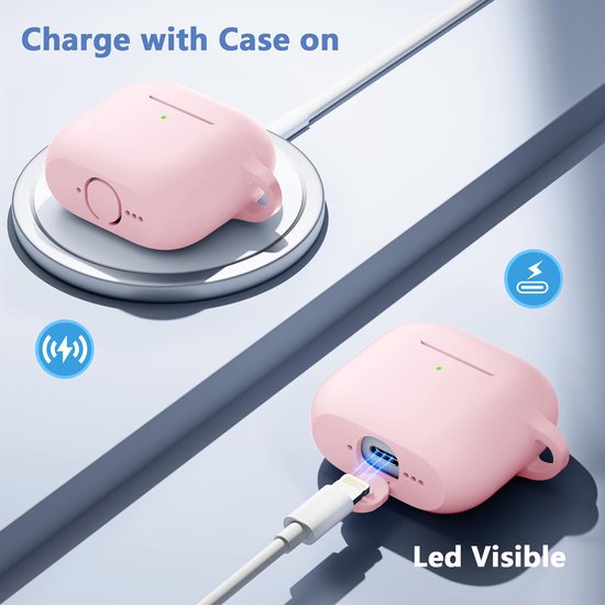 YONO Hoesje geschikt voor Airpods 4 - Case - Siliconen - Roze