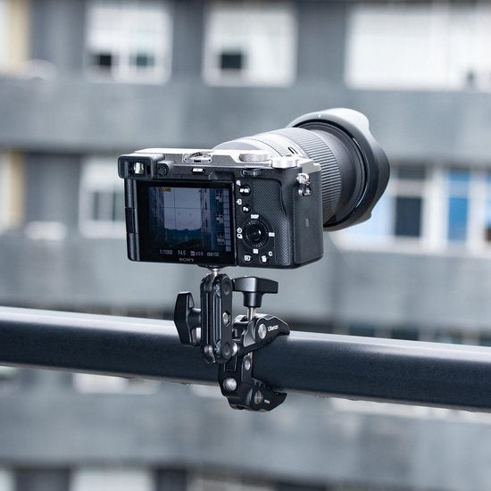 Ulanzi R094 Super Clamp statiefklem - Buisklem met balhoofd en Magic Arm - Tot 6 centimeter dik - 3/8 inch schroefgat